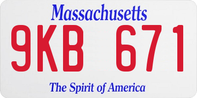 MA license plate 9KB671