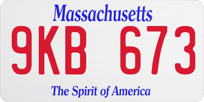 MA license plate 9KB673
