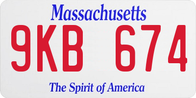 MA license plate 9KB674