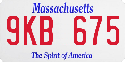 MA license plate 9KB675