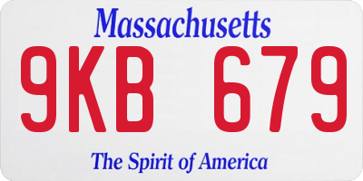 MA license plate 9KB679