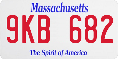 MA license plate 9KB682