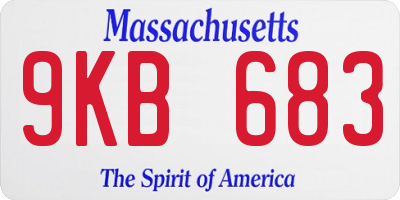 MA license plate 9KB683