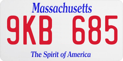 MA license plate 9KB685