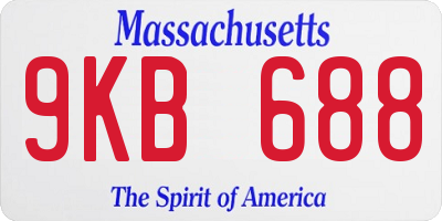 MA license plate 9KB688