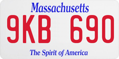 MA license plate 9KB690
