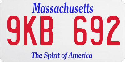 MA license plate 9KB692