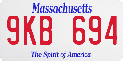 MA license plate 9KB694