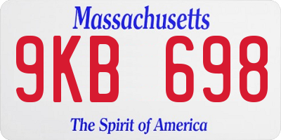 MA license plate 9KB698