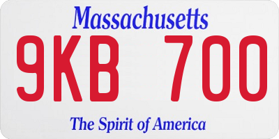 MA license plate 9KB700