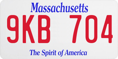 MA license plate 9KB704