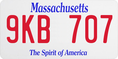 MA license plate 9KB707