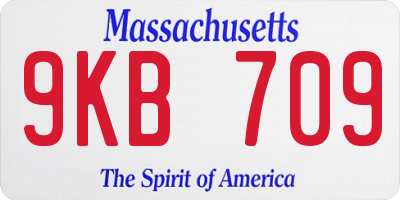 MA license plate 9KB709