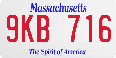 MA license plate 9KB716