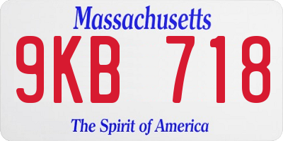 MA license plate 9KB718