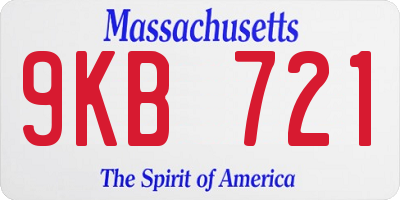 MA license plate 9KB721