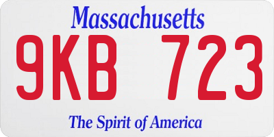 MA license plate 9KB723