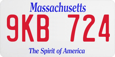 MA license plate 9KB724