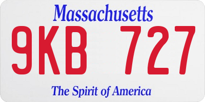 MA license plate 9KB727