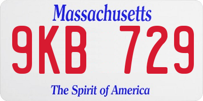 MA license plate 9KB729