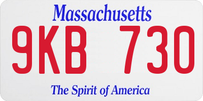MA license plate 9KB730