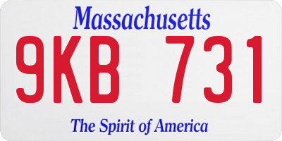 MA license plate 9KB731