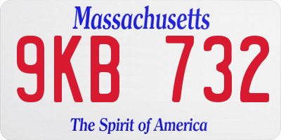 MA license plate 9KB732