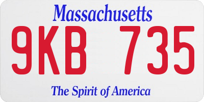 MA license plate 9KB735