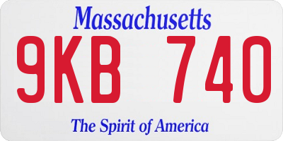 MA license plate 9KB740