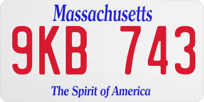 MA license plate 9KB743
