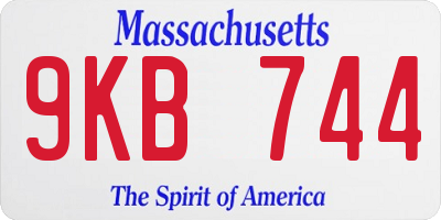 MA license plate 9KB744