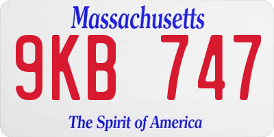 MA license plate 9KB747