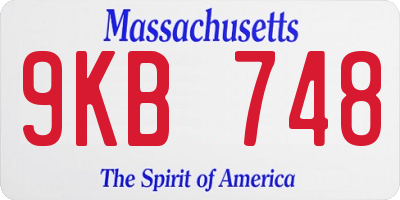 MA license plate 9KB748