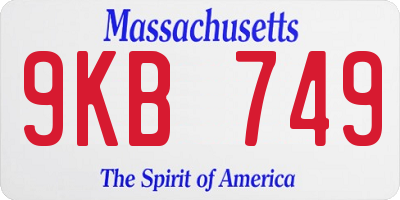MA license plate 9KB749