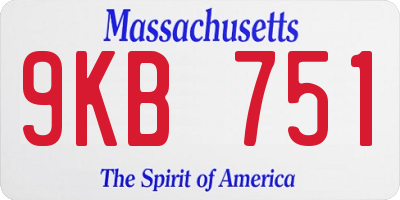 MA license plate 9KB751