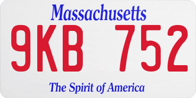 MA license plate 9KB752