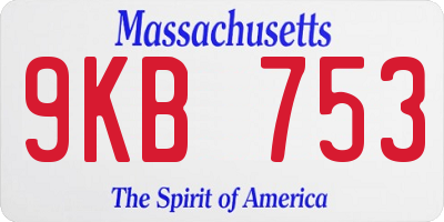 MA license plate 9KB753
