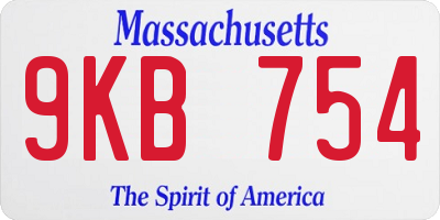 MA license plate 9KB754