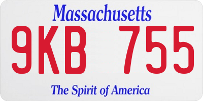 MA license plate 9KB755