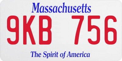 MA license plate 9KB756