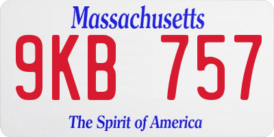 MA license plate 9KB757