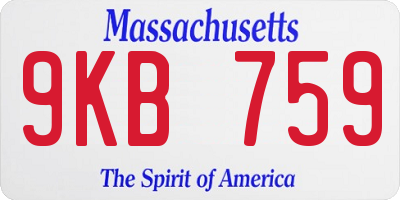 MA license plate 9KB759