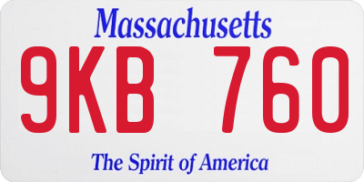 MA license plate 9KB760
