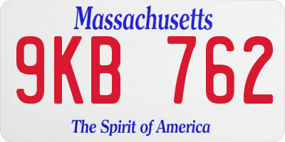 MA license plate 9KB762
