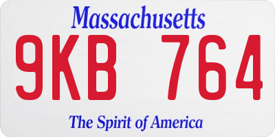 MA license plate 9KB764