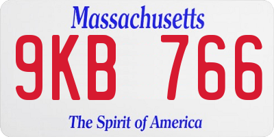 MA license plate 9KB766
