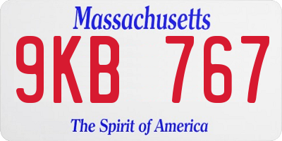 MA license plate 9KB767