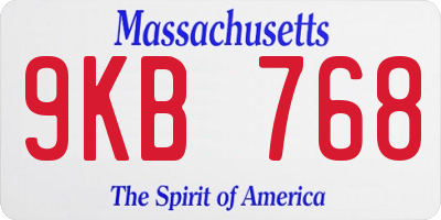 MA license plate 9KB768
