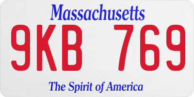 MA license plate 9KB769