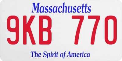 MA license plate 9KB770